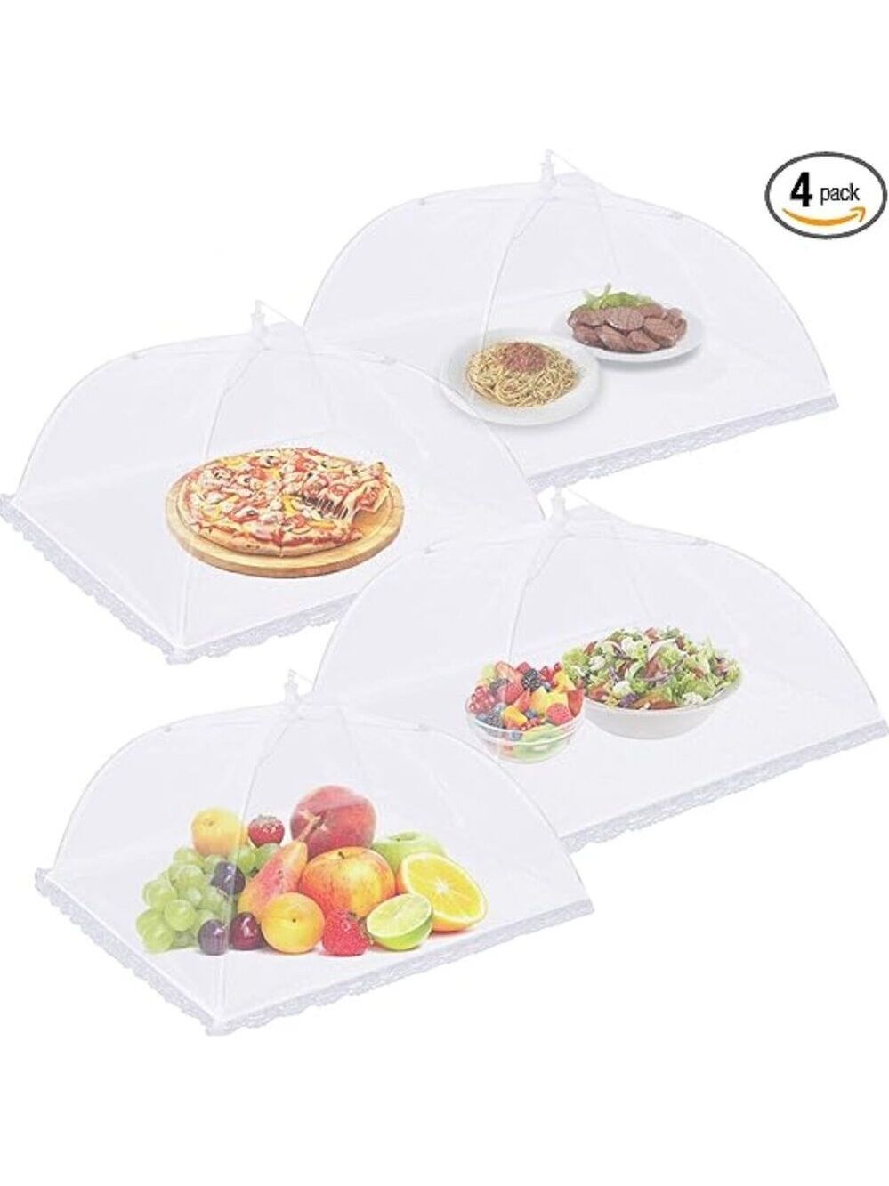 4Pack Mesh Food Covers 17inch,‎ Large Tall Food Covers, Pop-Up Mesh Food Covers